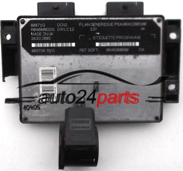 MOTORSTEUERGERÄT ECU STEUERGERÄT PEUGEOT PARTNER 1.9 LUCAS R04080022G PSA 9641390180 SOFT 9646260680