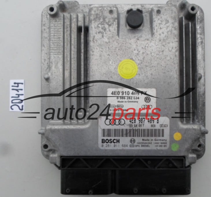 KOMPUTER STEROWNIK SILNIKA VOLKSWAGEN AUDI 4.0 TDI BOSCH 0 281 011 684, 4E0 907 409 B