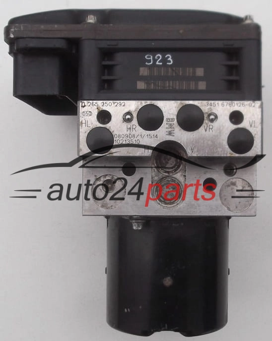 ABS PUMP BMW BOSCH 0 265 250 292, 0265250292, 3451 6780126-02, 3451678012602, 3451 6785266-01, 3451678526601, 3452 6785270-01, 3452678527001, 0 265 960 341, 0265960341