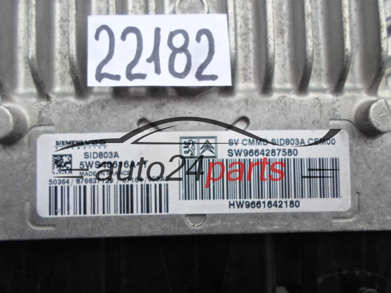 Μονάδα Ελέγχου Κινητήρα CITROEN 2.0 HDI 5WS40616A-T, 5WS40616AT, 9661642180, 9664287580, SID803A