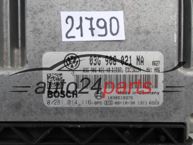 KOMPUTER STEROWNIK SILNIKA VW VOLKSWAGEN GOLF 1.9 TDI 03G906021NA, 03G 906 021 NA, BOSCH 0281014116, 0 281 014 116, DIESEL EDC16U34 2761 1039S27346