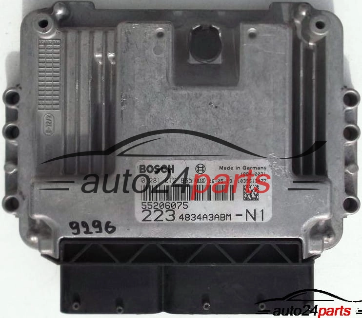 MOTORSTEUERGERÄT ECU STEUERGERAT FIAT DOBLO 1.9 JTD, BOSCH 0 281 012 865, 0281012865, 55206075, 223 4834A3ABM-N1