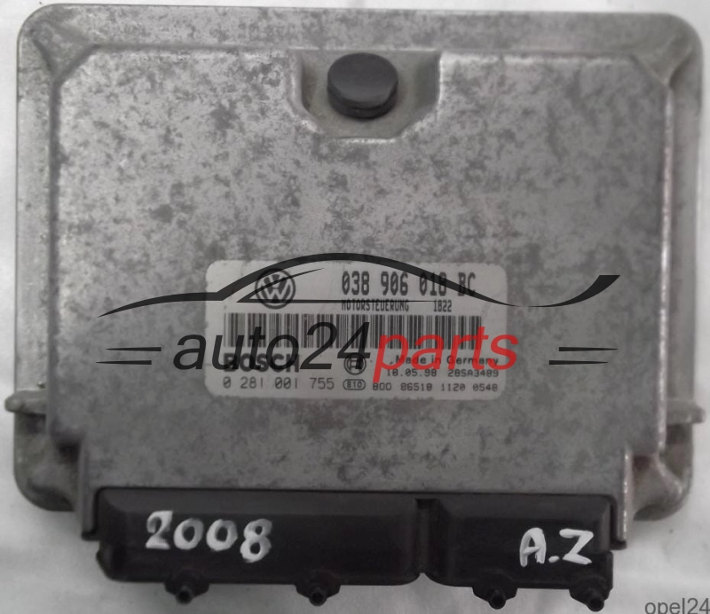 ECU CENTRALITA DE MOTOR SKODA OCTAVIA 1.9 TDI 038906018BC, 038 906 018 BC, BOSCH 0 281 001 755, 0281001755