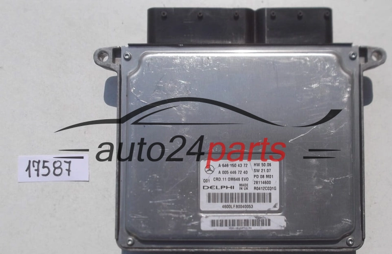 KOMPUTER STEROWNIK SILNIKA MERCEDES W204 C220 CDI DELPHI R0412C031G, 28114600, A6461504372, A 646 150 43 72, A0054467240, A 005 446 72 40, CRD.11 0M646 EVO