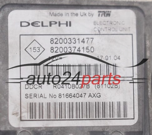 MOTORSTEUERGERÄT ECU STEUERGERÄT RENAULT CLIO DELPHI 8200331477, 8200374150