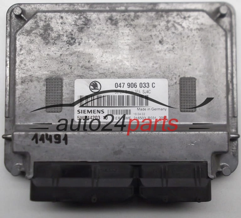 KOMPUTER STEROWNIK SILNIKA SKODA FABIA 1.4 MPI AQW 047906033C, SIEMENS 5WP44203