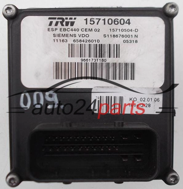 Αντλία αβς PEUGEOT 407 SIEMENS VDO S118676001N, TRW 15710604, 15710504D, 9661731180