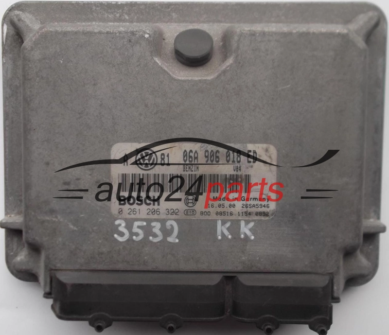 ΜΟΝΑΔΑ ΕΛΕΓΧΟΥ ΚΙΝΗΤΗΡΑ VW VOLKSWAGEN GOLF BORA 2.0 AQY 06A906018ED, 06A 906 018 ED, BOSCH 0261206322, 0 261 206 322, BENZIN V04 26SA5946