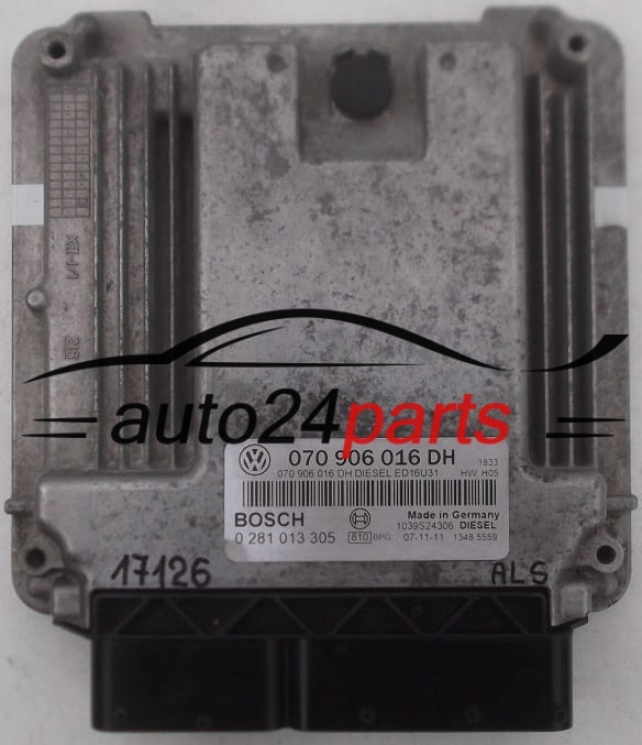 MOTORSTEUERGERÄT ECU STEUERGERÄT VW VOLKSWAGEN TOUAREG 5.0 TDI BOSCH 0 281 013 305, 0281013305, 070 906 016 DH, 070906016DH, 1039S24306