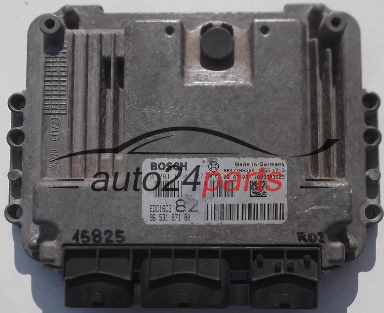 CENTRALINA DO MOTORE PEUGEOT 206 1.4 HDI BOSCH 0281010707, 0 281 010 707, 9653197180, 96 531 971 80, 9647785580, EDC16C3 82 SOFT 1039S03623