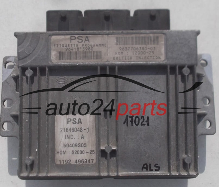 CENTRALINA DO MOTORE PEUGEOT 206 1.4 SAGEM 21646048-1 9641815980 9637706380-03