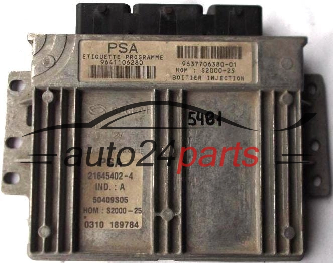 CENTRALINA MOTORE PEUGEOT 206 1.4 SAGEM 21645402-4, 9641106280, 9637706380-01
