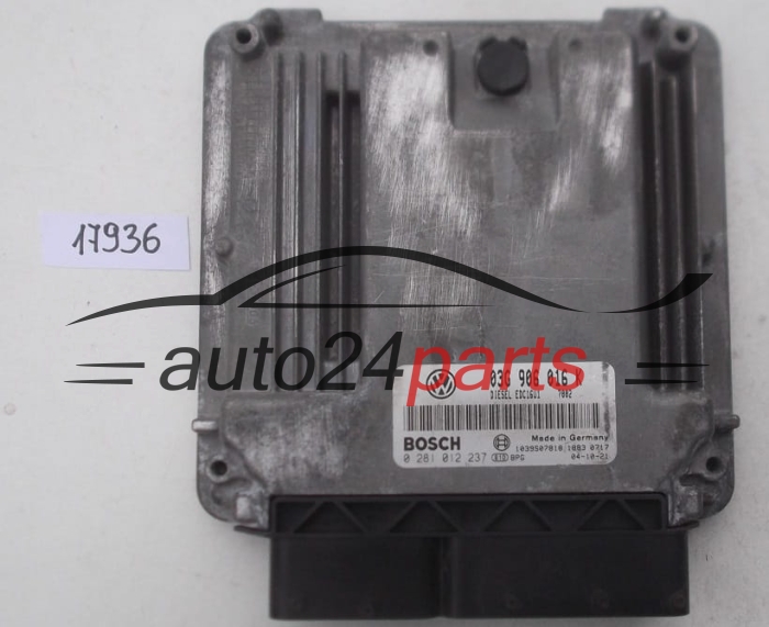 KOMPUTER STEROWNIK SILNIKA SKODA OCTAVIA 1.9 TDI BOSCH 0 281 012 237, 0281012237, 03G 906 016 K, 03G906016K, 1039S07818, EDC16U1