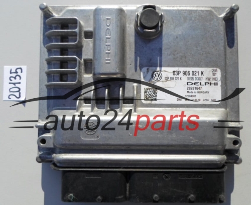 KOMPUTER STEROWNIK SILNIKA SKODA FABIA 1.2 TDI DELPHI 28281647, 03P 906 021 K, 03P906021K, DCM3.7 