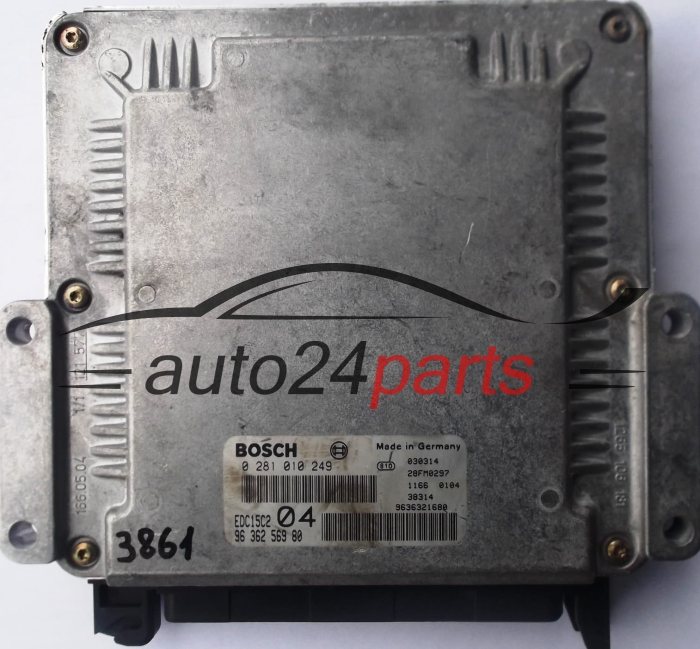 CALCULATEUR MOTEUR CITROEN XSARA PICASSO PEUGEOT 306 2.0 HDI BOSCH 0 281 010 249, 0281010249, 96 362 569 80, 9636256980
