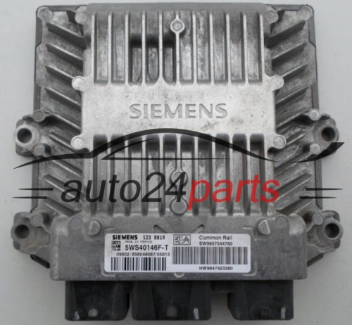 ECU ENGINE CONTROLLER  CITROEN PEUGEOT 2.0 HDI SIEMENS 5WS40146F-T,  SW 9657544780, HW 9647423380, SID801A 
