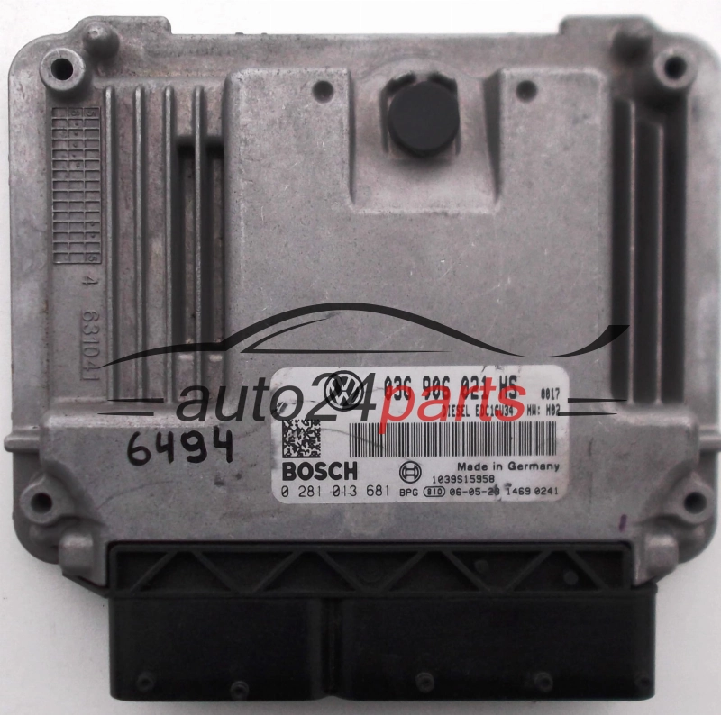 KOMPUTER STEROWNIK SILNIKA VW VOLKSWAGEN CADDY 1.9 TDI 03G906021HS, 03G 906 021 HS, BOSCH 0281013681, 0 281 013 681, DIESEL EDC16U34 0017, 1039S15958