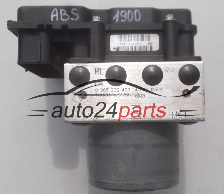ABS PUMP NISSAN NV200 1.5 TDCI BOSCH 0 265 232 403,  47660 JX50A
