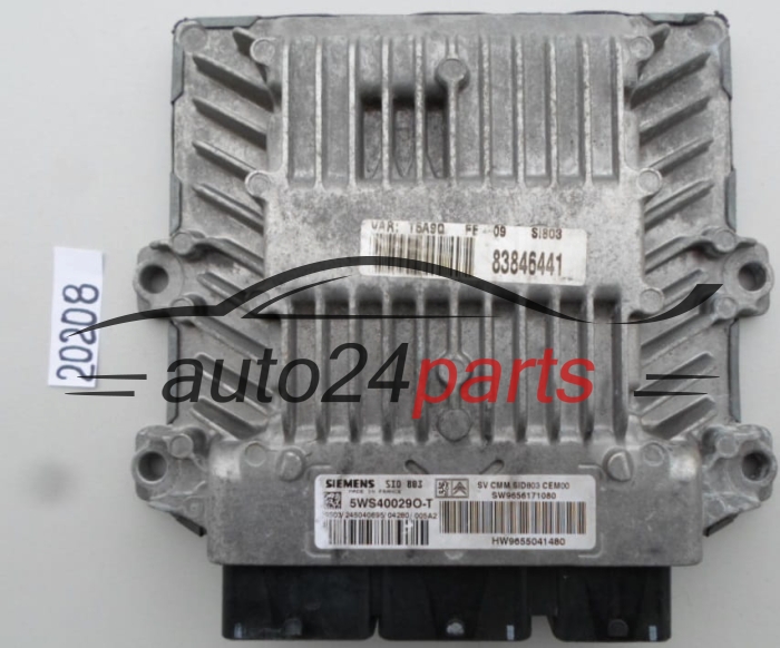 KOMPUTER STEROWNIK SILNIKA PEUGEOT 307 2.0 HDI SIEMENS 5WS40029O-T, 5WS40029OT, SW9656171080, HW9655041480, SID803