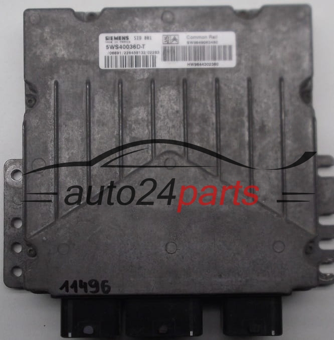 Μονάδα Ελέγχου Κινητήρα CITROEN PEUGEOT 2.0 HDI SIEMENS 5WS40036D-T, 5WS40036DT, SW 9649063480, HW 9644302380