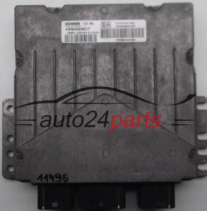Μονάδα Ελέγχου Κινητήρα CITROEN PEUGEOT 2.0 HDI SIEMENS 5WS40036D-T, 5WS40036DT, SW 9649063480, HW 9644302380