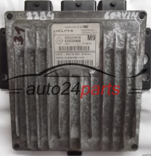ECU CENTRALITA DE MOTOR RENAULT MEGANE SCENIC NISSAN MICRA 1.5 DCI DELPHI R0410C100A, 8200334419, 8200326498 M9