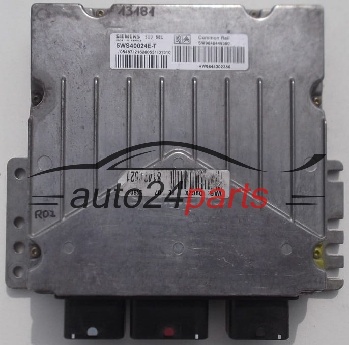 Μονάδα Ελέγχου Κινητήρα CITROEN PEUGEOT SIEMENS 5WS40024E-T, 5WS40024ET, SW 9646449380, HW 9644302380