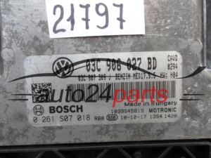 CENTRALITA DE MOTOR VW VOLKSWAGEN SKODA 1.4 TSI CAVD BOSCH 0 261 S07 018, 0261S07018, 03C 906 027 BD, 03C906027BD, MED17.5.5