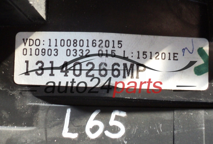 ZESPÓŁ WSKAŻNIKÓW ZEGARY PRĘDKOŚCIOMIERZ LICZNIK OPEL MERIVA 1.6 VDO 110080162015 13140266MP, 13140266 MP