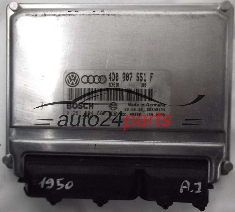 KOMPUTER STEROWNIK SILNIKA AUDI A4 A6 2.8 QUATTRO 4D0907551F, 4D0 907 551 F, BOSCH 0261204687, 0 261 204 687 