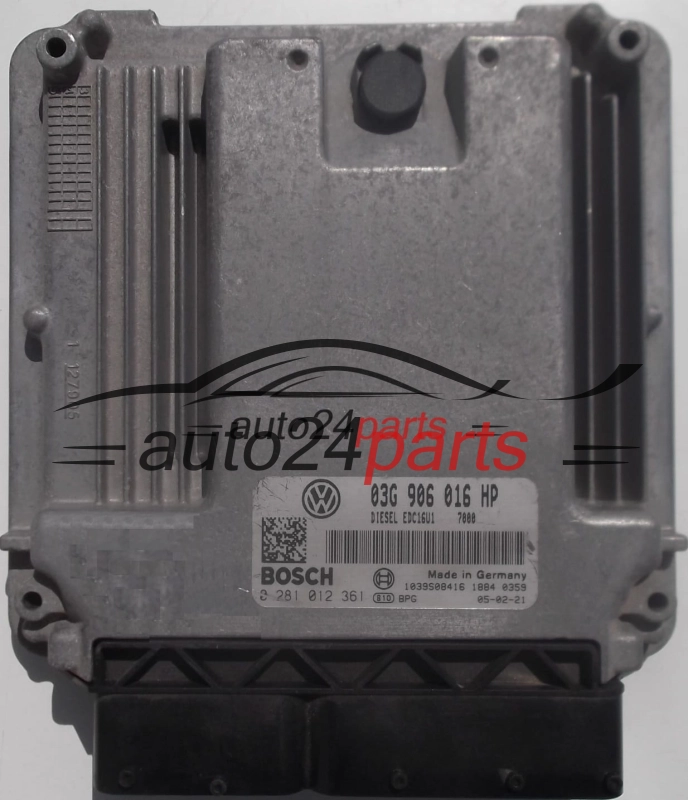 MOTORSTEUERGERÄT ECU STEUERGERÄT VW VOLKSWAGEN TOURAN 1.9 TDI 03G906016HP, BOSCH 0281012361