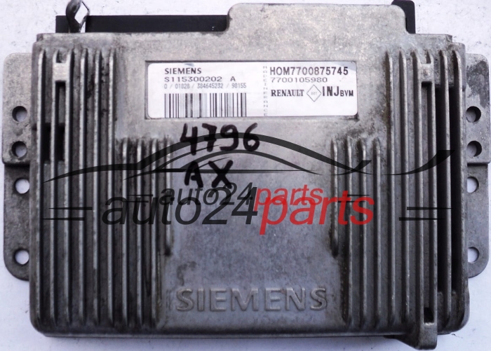 UCE CENTRALITA DE MOTOR RENAULT MEGANE SCENIC 1.6 SIEMENS S115300202A, HOM7700875745, 7700105980