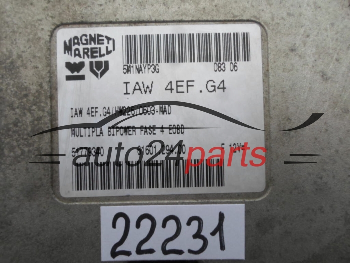 MOTORSTEUERGERÄT ECU STEUERGERAT FIAT MULTIPLA 1.6 IAW 4EF.G4, IAW4EFG4, 51779340