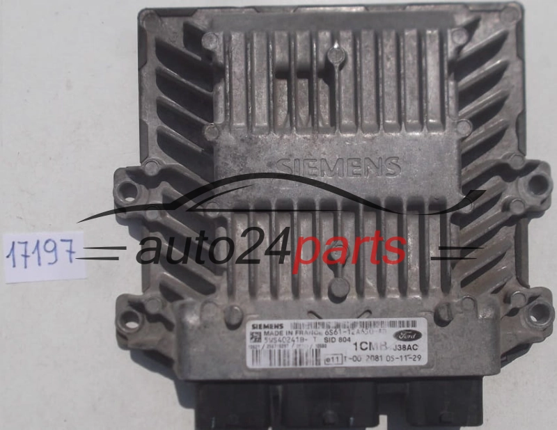 Μονάδα Ελέγχου Κινητήρα FORD FIESTA 1.4 TDCI SIEMENS 5WS40241B-T, 5WS40241BT, 6S61-12A650-AB, 6S6112A650AB 1CMB