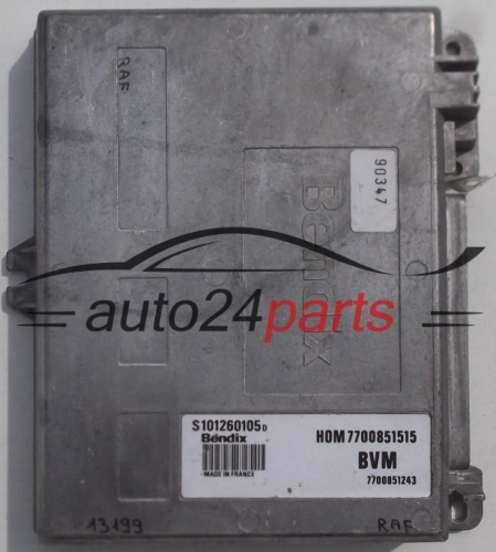 MOTORSTEUERGERÄT ECU STEUERGERAT RENAULT 25 BENDIX S101260105 D, S101260105D, HOM 7700851515, 7700851243
