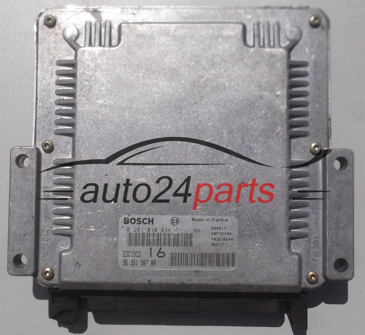 Μονάδα Ελέγχου Κινητήρα PEUGEOT 406 2.0 HDI BOSCH 0 281 010 034,  96 351 567 80