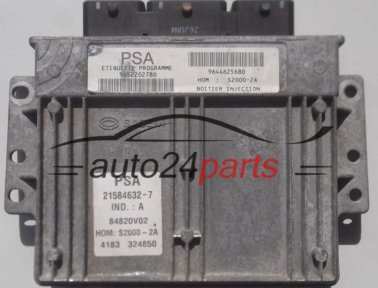 ECU ENGINE CONTROLLER PEUGEOT 206 1.4 SAGEM S2000-2A 21584632-7 9652202780 9644625680 
