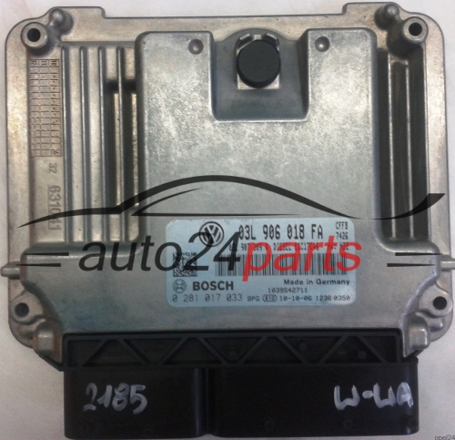 ΜΟΝΑΔΑ ΕΛΕΓΧΟΥ ΚΙΝΗΤΗΡΑ VW VOLKSWAGEN TIGUAN 2.0 TDI 03L906018FA, 03L 906 018 FA, 03L907309R, 03L 907 309 R, BOSCH 0 281 017 033, 0281017033, DIESEL EDC17C46 CFFB 7426, 1039S42711