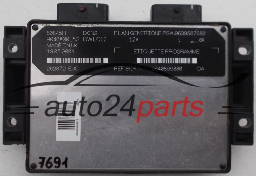 MOTORSTEUERGERÄT ECU STEUERGERÄT CITROEN PEUGEOT 1.9 LUCAS R04080015G, 9639587680, 9640899880, DWLC12 