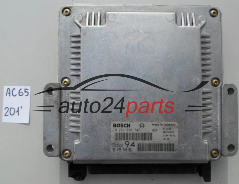 KOMPUTER STEROWNIK SILNIKA PEUGEOT 307 2.0 HDI BOSCH 0 281 010 747, 0281010747, 96 435 248 80, 9643524880 EDC15C2 94 
