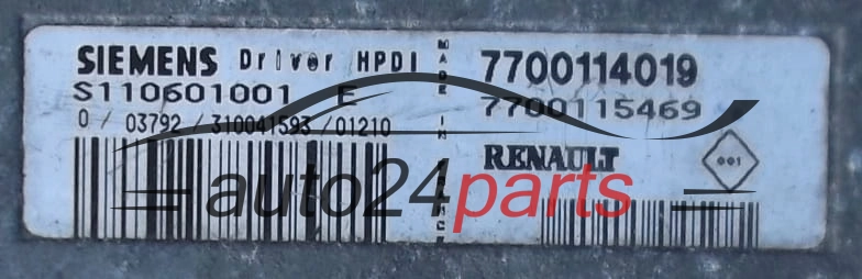 KOMPUTER STEROWNIK SILNIKA RENAULT MEGANE COUPE 2.0 SIEMENS S110601001 E, S110601001E, 7700114019, 7700115469