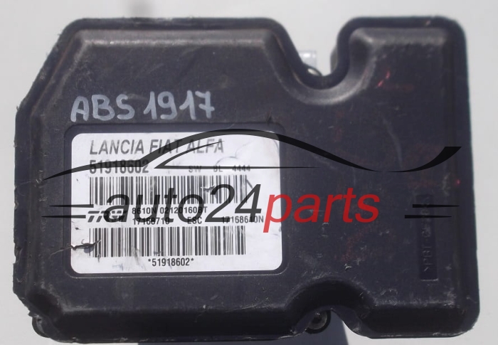 POMPE HYDRAULIQUE ET CALCULATEUR d'ABS LANCIA DELTA 51918602, TRW 17168710, 62018020 
