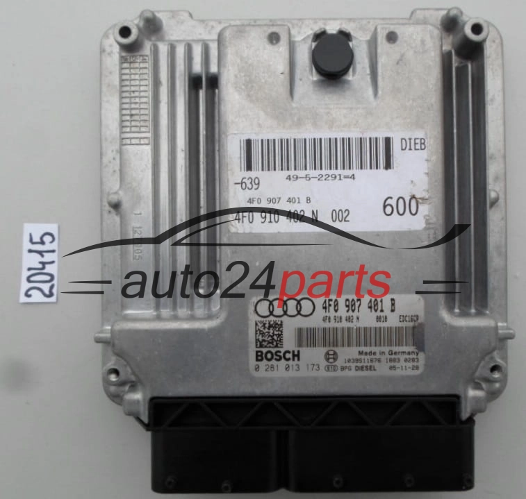 KOMPUTER STEROWNIK SILNIKA AUDI A6 3.0 TDI BOSCH 0 281 013 173, 0281013173, 4F0 907 401 B, 4F0907401B, 4F0 910 402 N, 4F0910402N, EDC16CP 