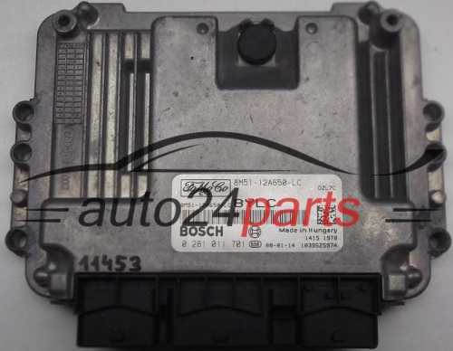 ECU ENGINE CONTROLLER FORD FOCUS 1.6 TDCI BOSCH 0 281 011 701, 0281011701, 8M5112A650LC, 8M51-12A650-LC