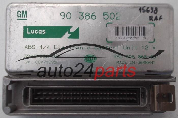 ABS STEUERGERAT OPEL GM 90 386 502, 90386502, LUCAS 32061058-03, 3206105803, HELLA 5SD 006 868-00, 5SD00686800