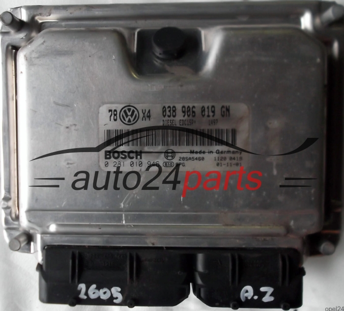 ECU CENTRALITA DE MOTOR VW VOLKSWAGEN PASSAT 1.9 TDI 038906019GN, 038 906 019 GN, BOSCH 0 281 010 946, 0281010946, DIESEL EDC15P+ 1497, 28SA5460