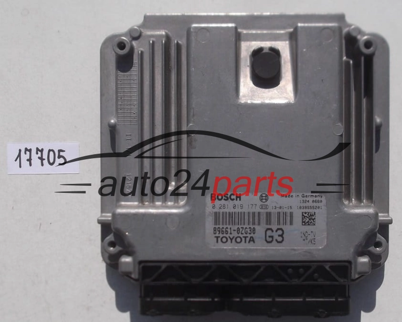 KOMPUTER STEROWNIK SILNIKA TOYOTA AURIS 1.4 D4D BOSCH 0 281 019 177, 0281019177, 89661-0ZG30, 896610ZG30