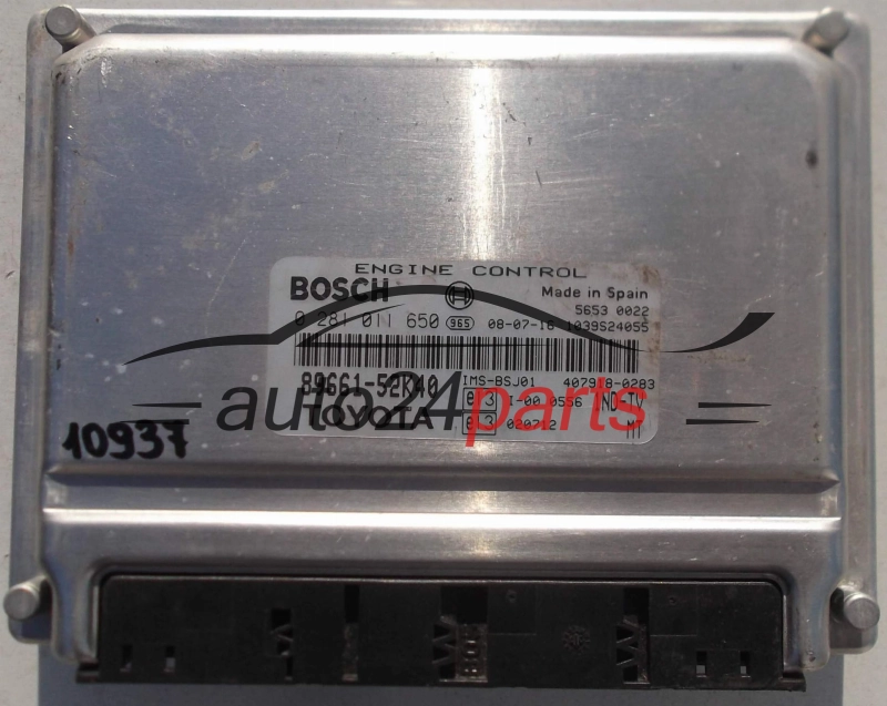 KOMPUTER STEROWNIK SILNIKA TOYOTA YARIS VERSO 1.4, BOSCH 0 281 011 650, BOSCH 0281011650, 89666-52211, 8966652211