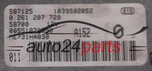 Centralina do motor Alfa Romeo 0261207728 00551870590 1039S02052 ME731HA030