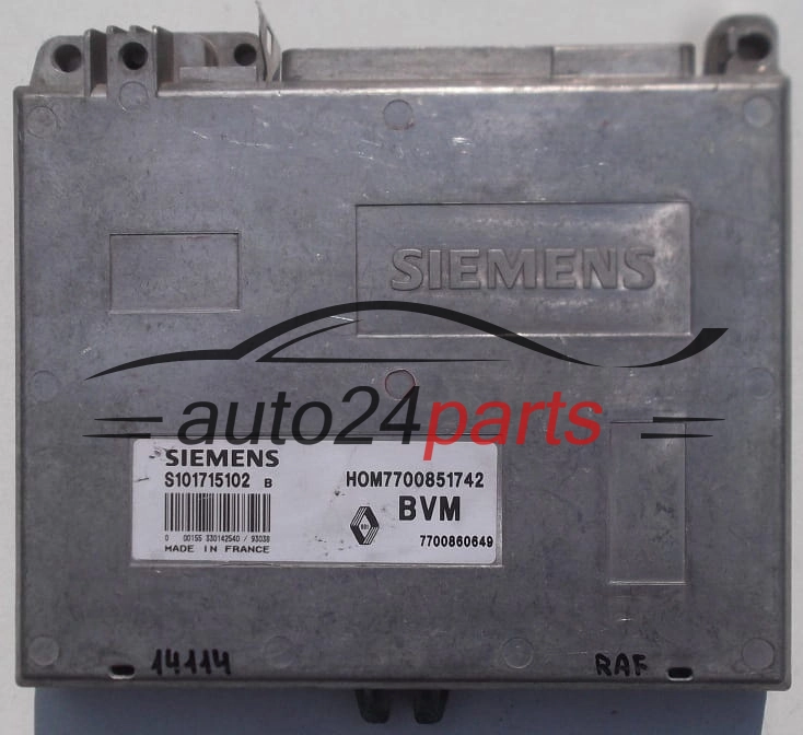 CENTRALINA DO MOTORE RENAULT SIEMENS S101715102 B, S101715102B, 7700851742, 7700860649